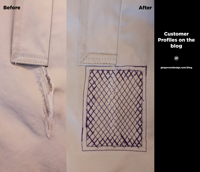 How to fix shop a ripped jacket pocket